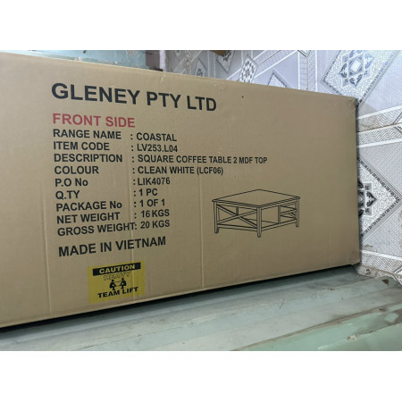 Hampton - LV253-L04 : Bàn Sofa , Bàn Coffee  - Vuông 100cm 